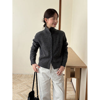 turtleneck knit cardigan