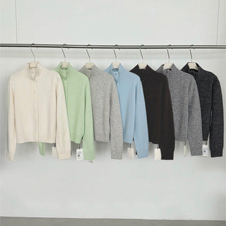 turtleneck knit cardigan