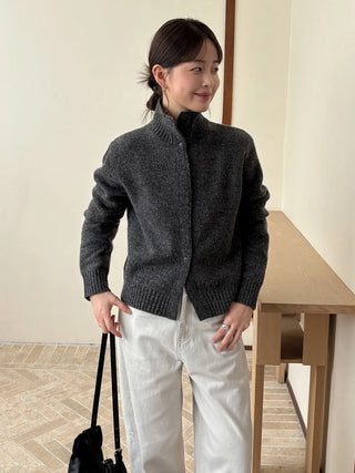 turtleneck knit cardigan