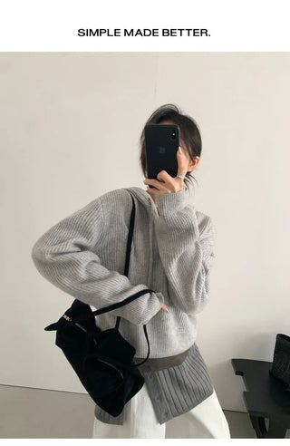 knit pullover hoodie