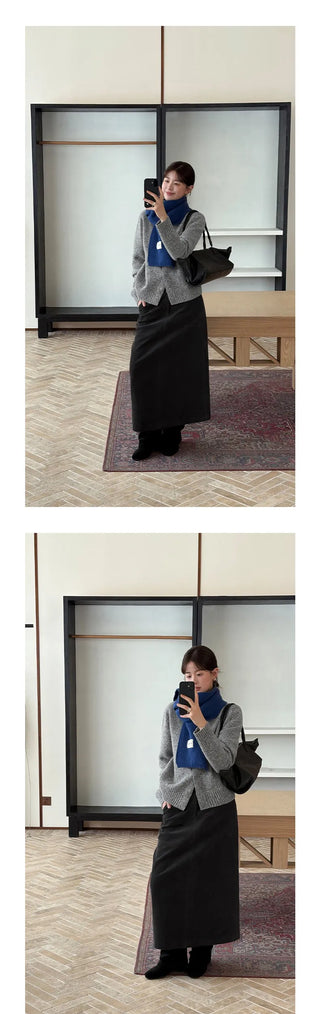 corduroy straight skirt