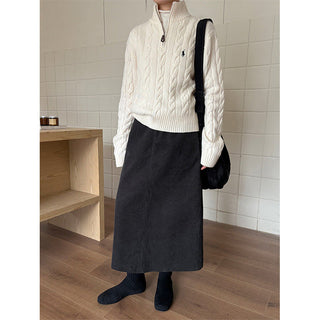 corduroy straight skirt