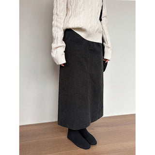corduroy straight skirt