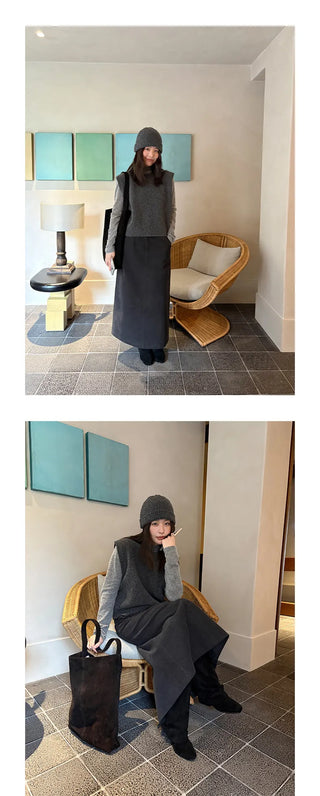 corduroy straight skirt