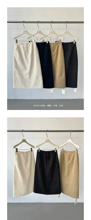corduroy straight skirt
