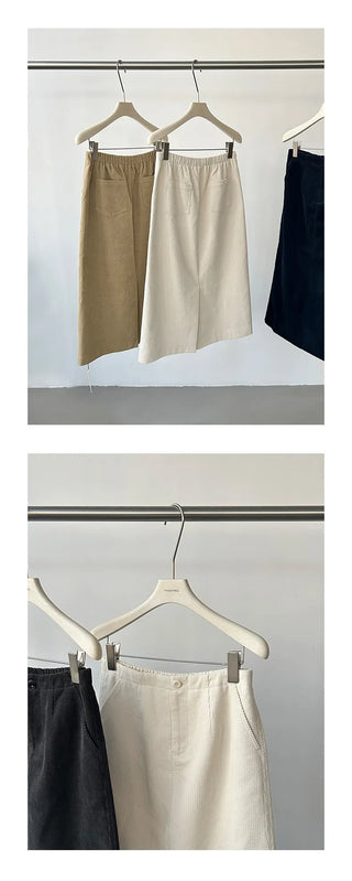corduroy straight skirt