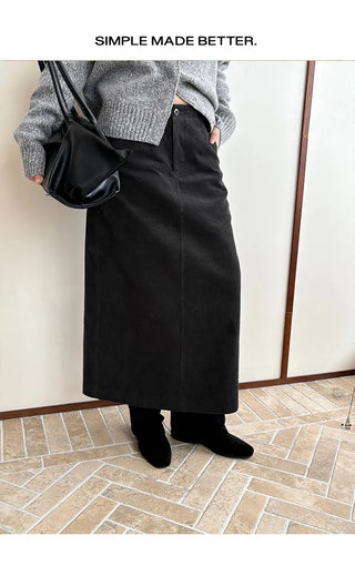 corduroy straight skirt