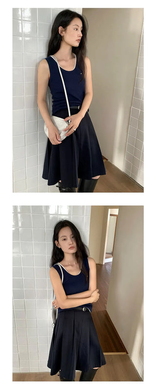 a-line pleated skirt