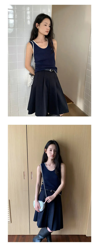 a-line pleated skirt