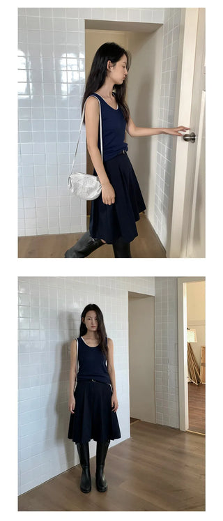 a-line pleated skirt