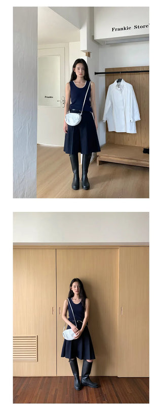 a-line pleated skirt