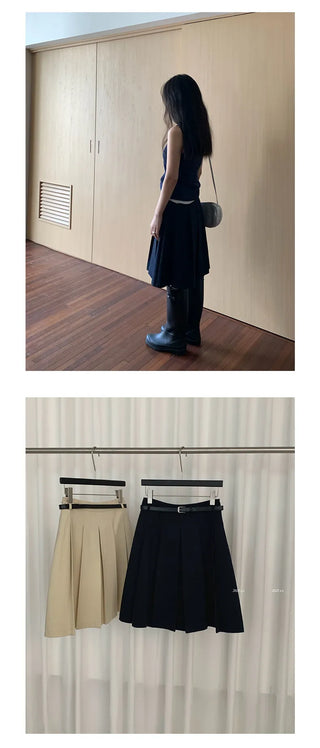 a-line pleated skirt