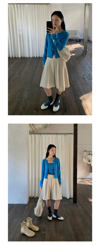 a-line pleated skirt