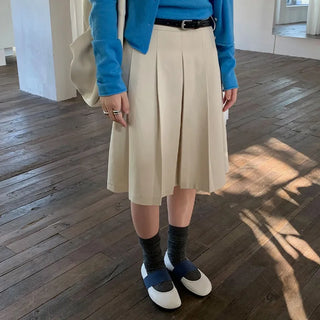 a-line pleated skirt