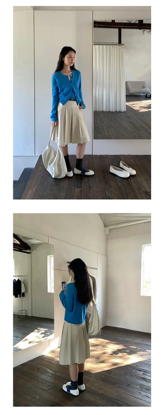 a-line pleated skirt