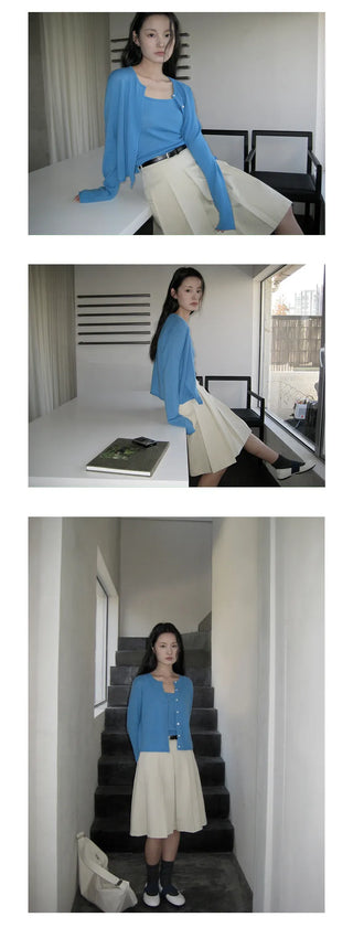 a-line pleated skirt