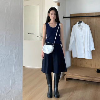 a-line pleated skirt