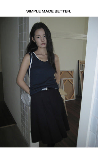 a-line pleated skirt