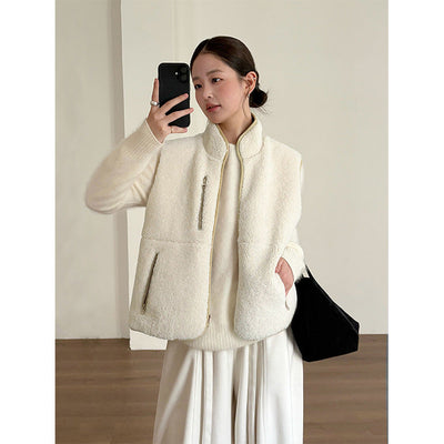 leather fur vest