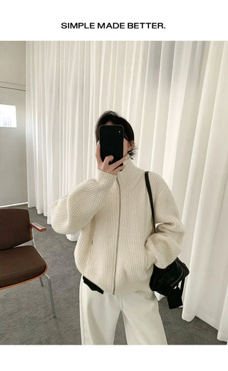thermal zip sweater