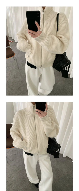 thermal zip sweater