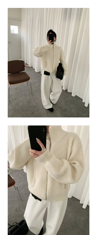 thermal zip sweater