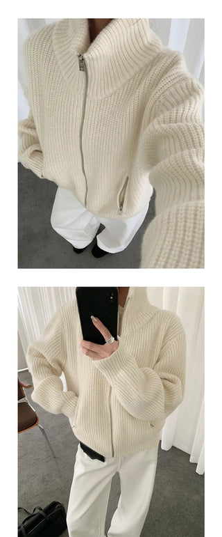 thermal zip sweater