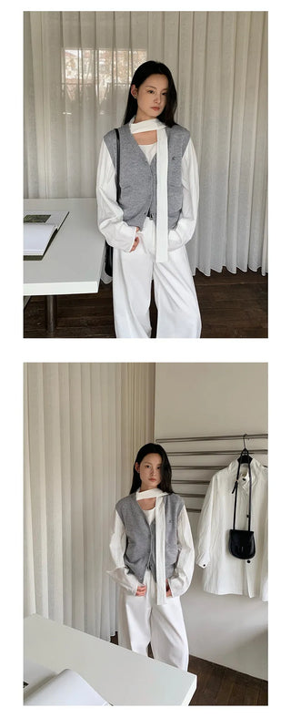 letter embroidery vest