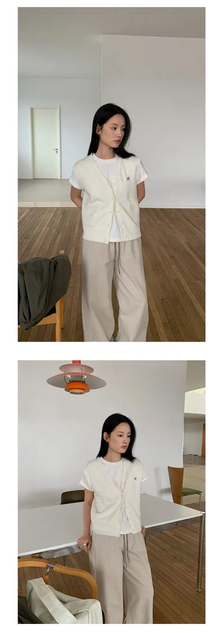 letter embroidery vest