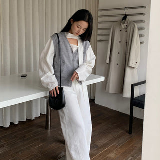 letter embroidery vest