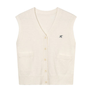 letter embroidery vest