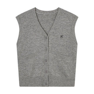 letter embroidery vest