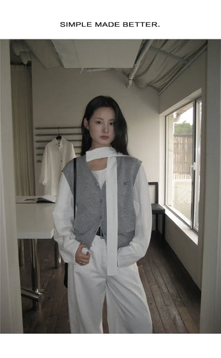 letter embroidery vest