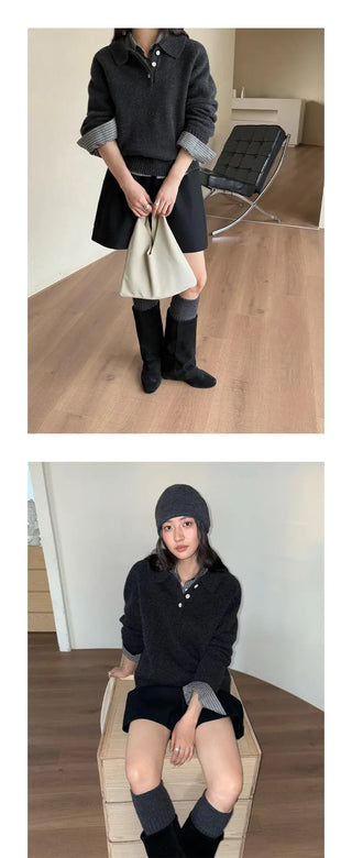 variegated knit sweater