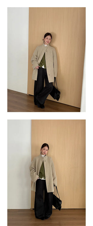 woolen puffer jacket