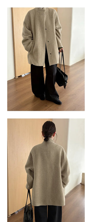 woolen puffer jacket