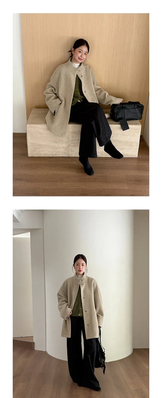 woolen puffer jacket