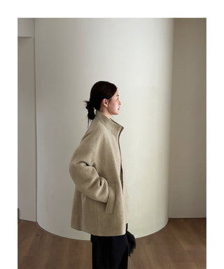 woolen puffer jacket