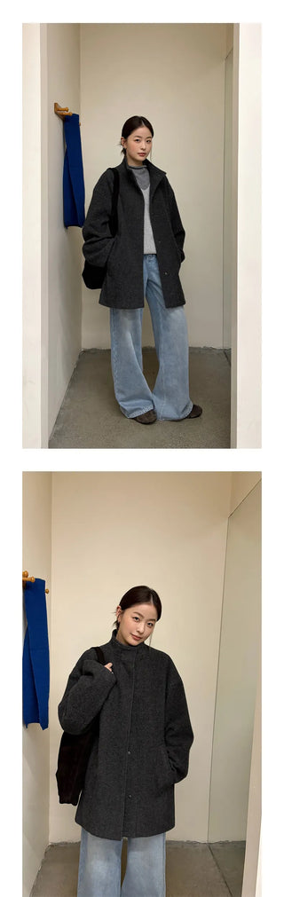 woolen puffer jacket