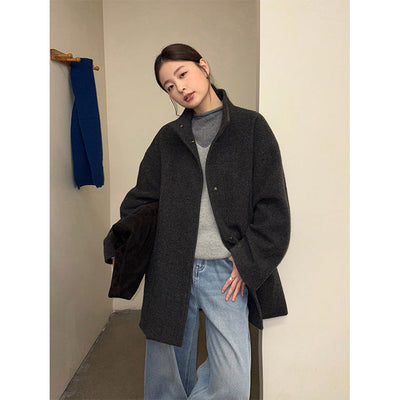 woolen puffer jacket