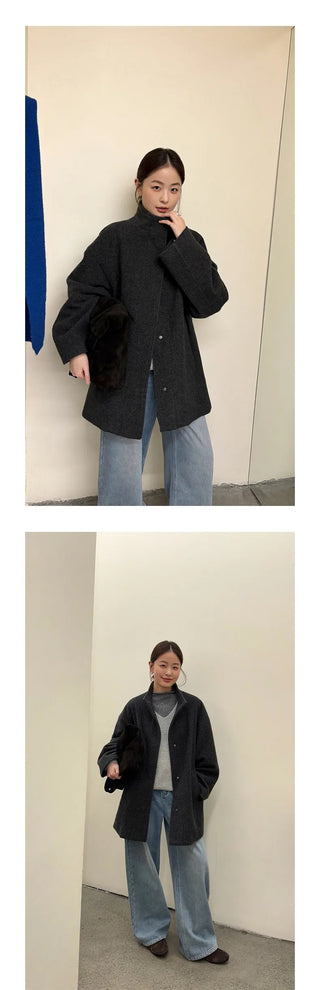 woolen puffer jacket