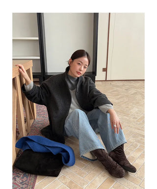 woolen puffer jacket