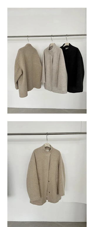 woolen puffer jacket