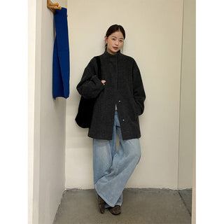 woolen puffer jacket