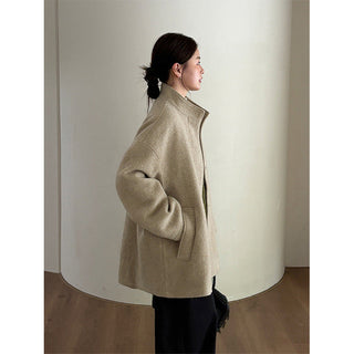 woolen puffer jacket