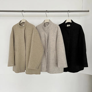 woolen puffer jacket