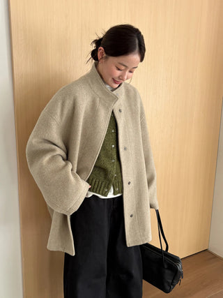 woolen puffer jacket
