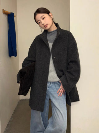 woolen puffer jacket