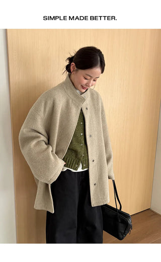 woolen puffer jacket