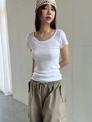 U-neck silm T